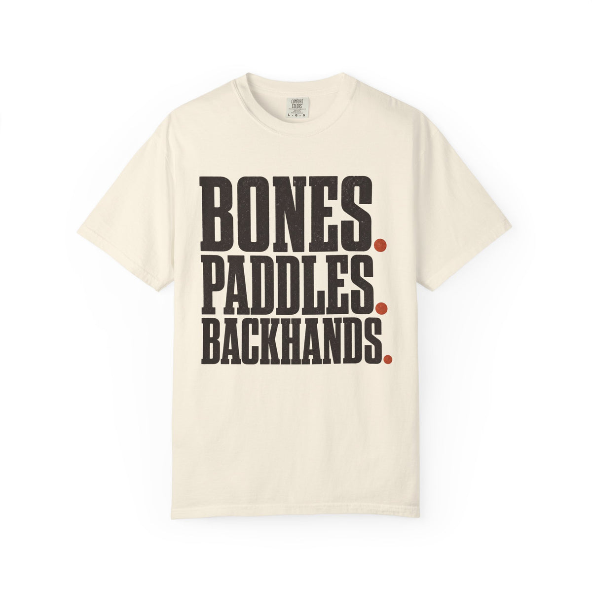 Bones Paddles Backhands T-Shirt - Ivory - On Model Side
