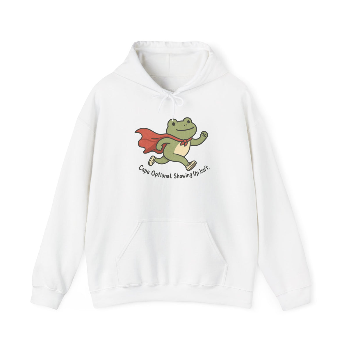 Superhero Frog running Hoodie - White - flat lay1