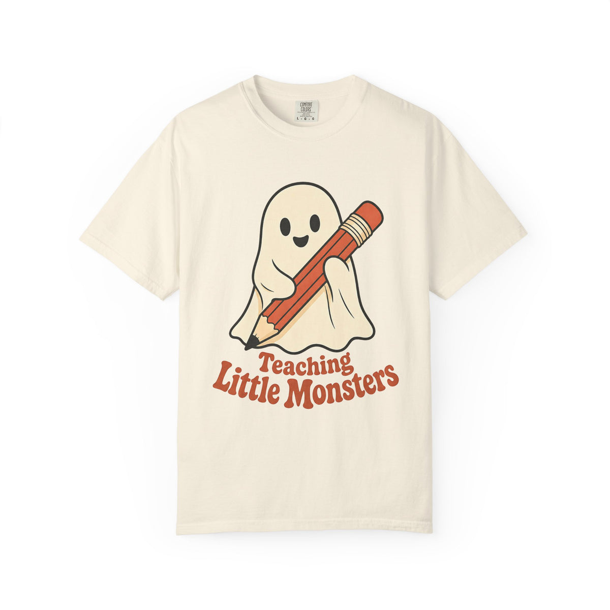 Teaching Little Monsters T-shirt - Ivory - On Model Side