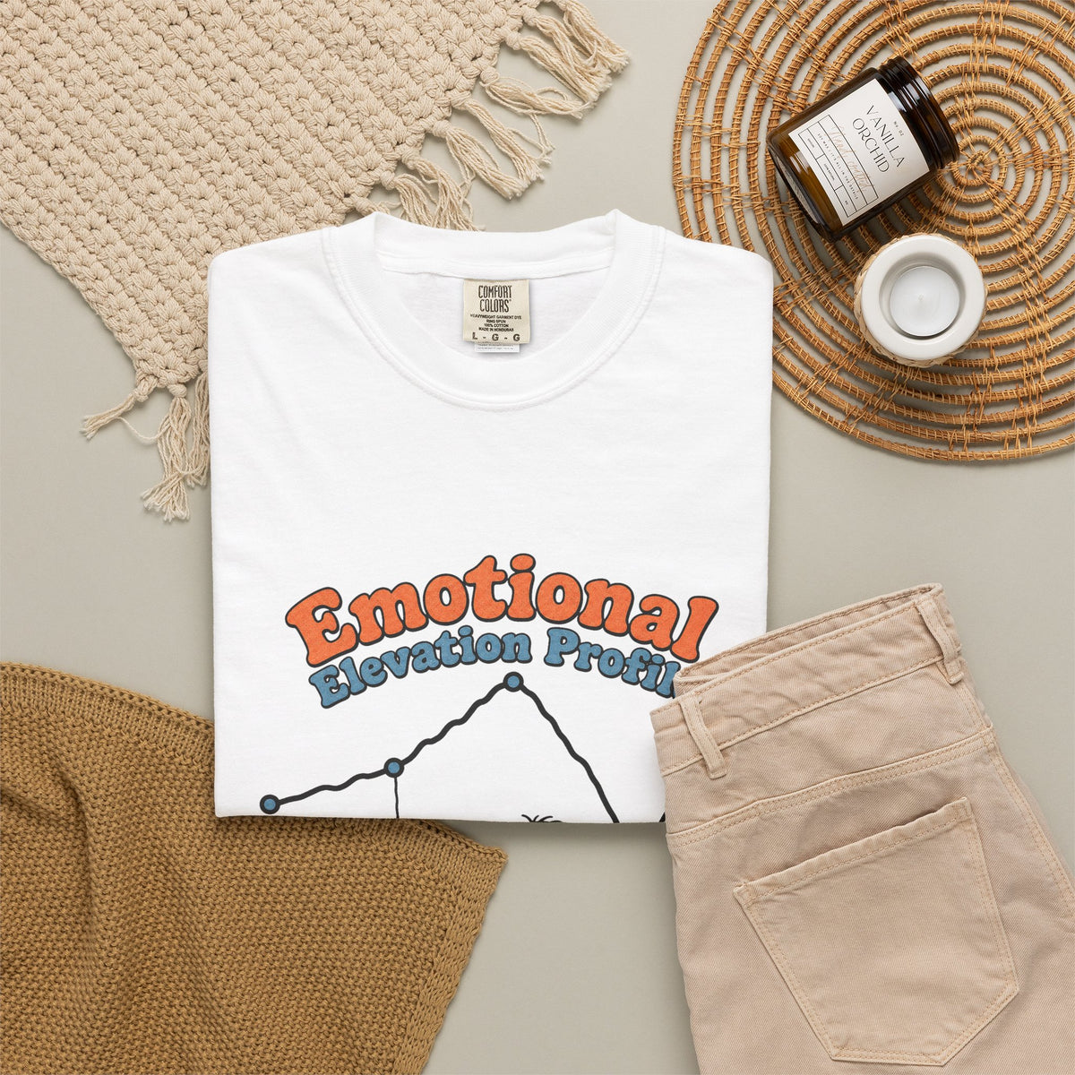 Emotional Elevation Profile T-shirt - White - Flat Lay