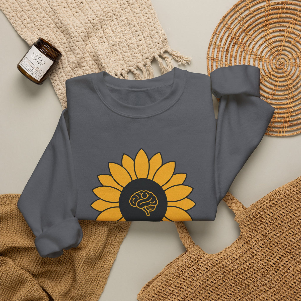 Sunflower Mind Sweatshirt - Charcoal - Flat Lay