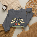 Just One More Level Sweatshirt - Charcoal - Flat Lay