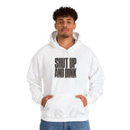 Shut Up and Dink Hoodie - White - On Model Male