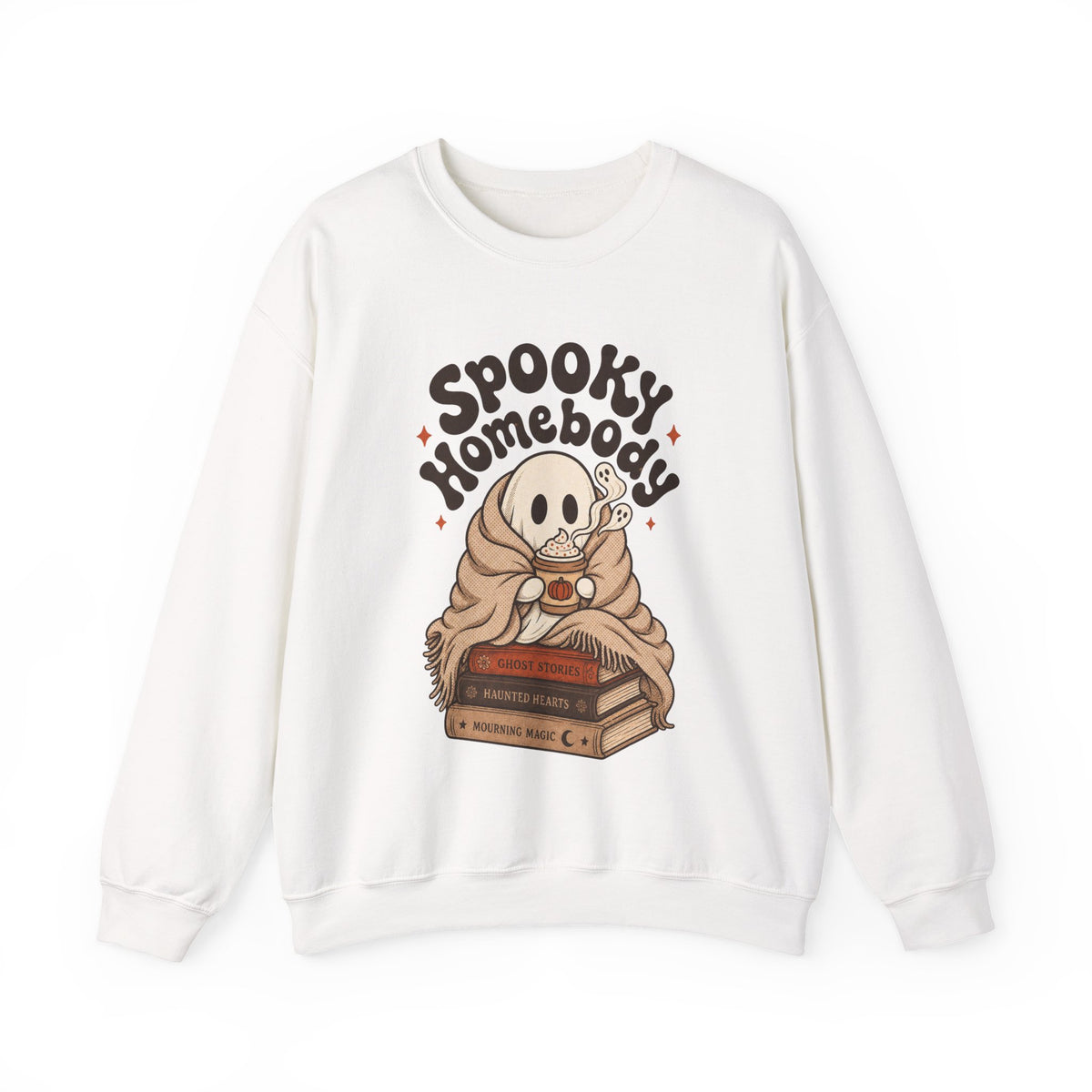 Spooky Homebody Ghost Sweatshirt - White - Front