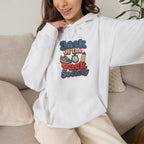 Back of the Pack Society Hoodie - White - on model female