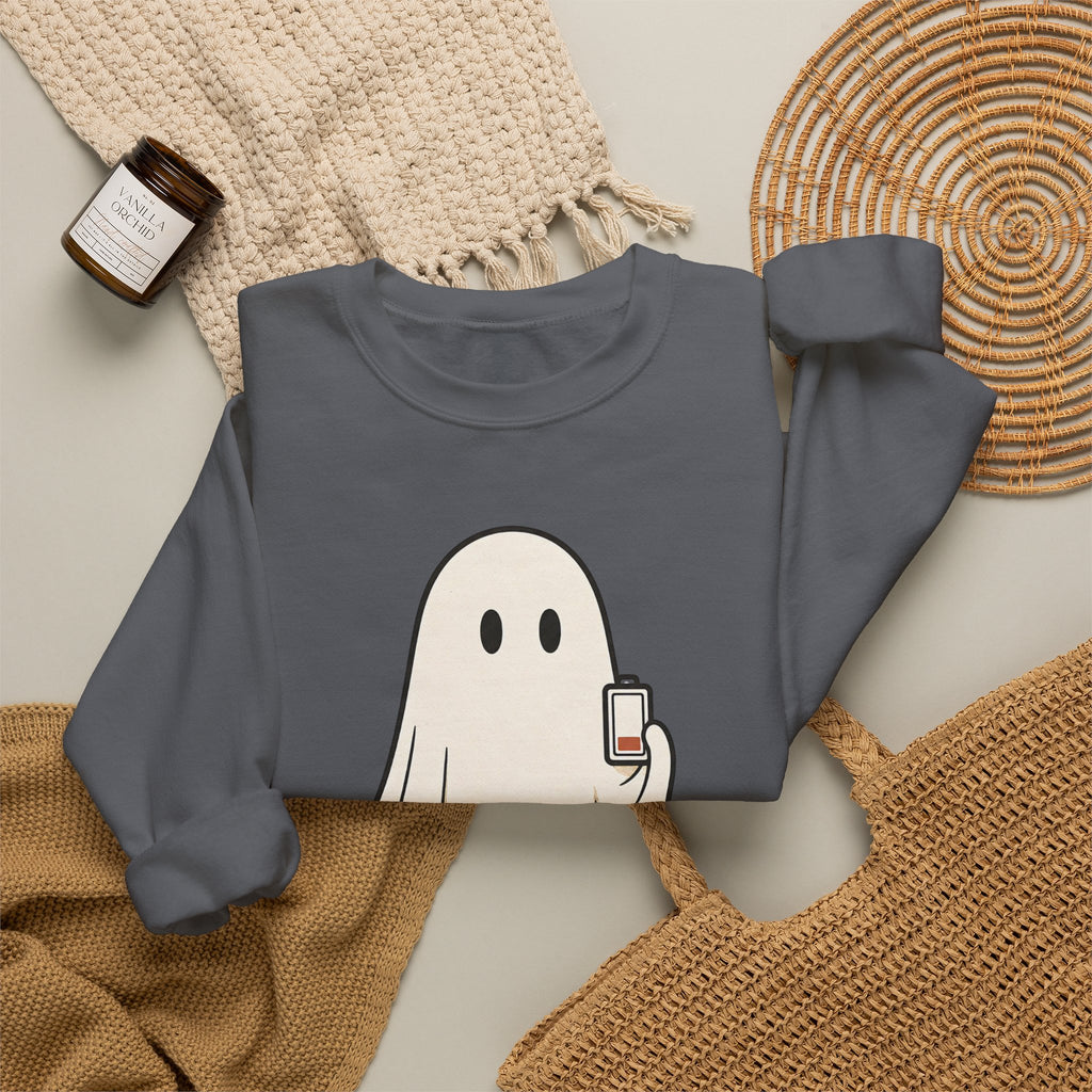 Running On Empty Since October Sweatshirt - Charcoal - Flat Lay
