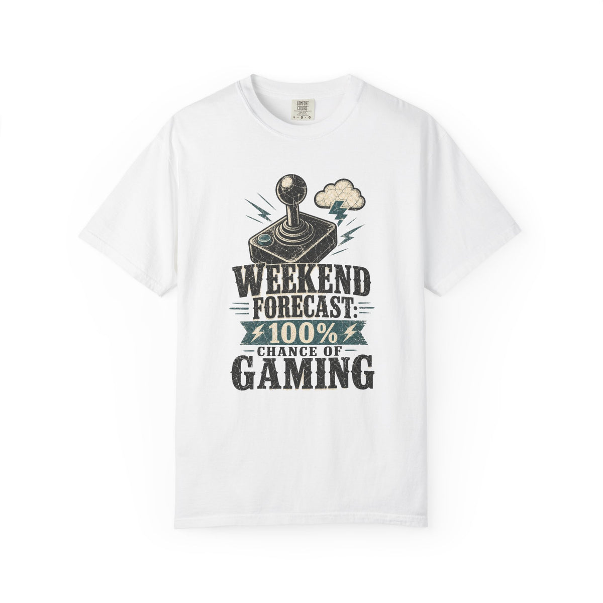 Weekend Forecast 100% Gaming T-shirt - White - Front