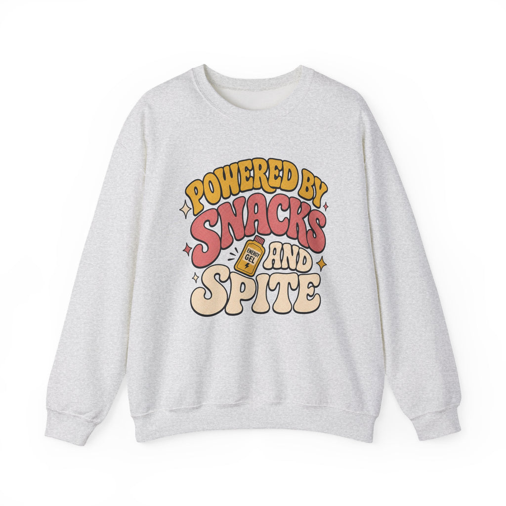 Powered by Snacks and Spite Sweatshirt - Ash - Front
