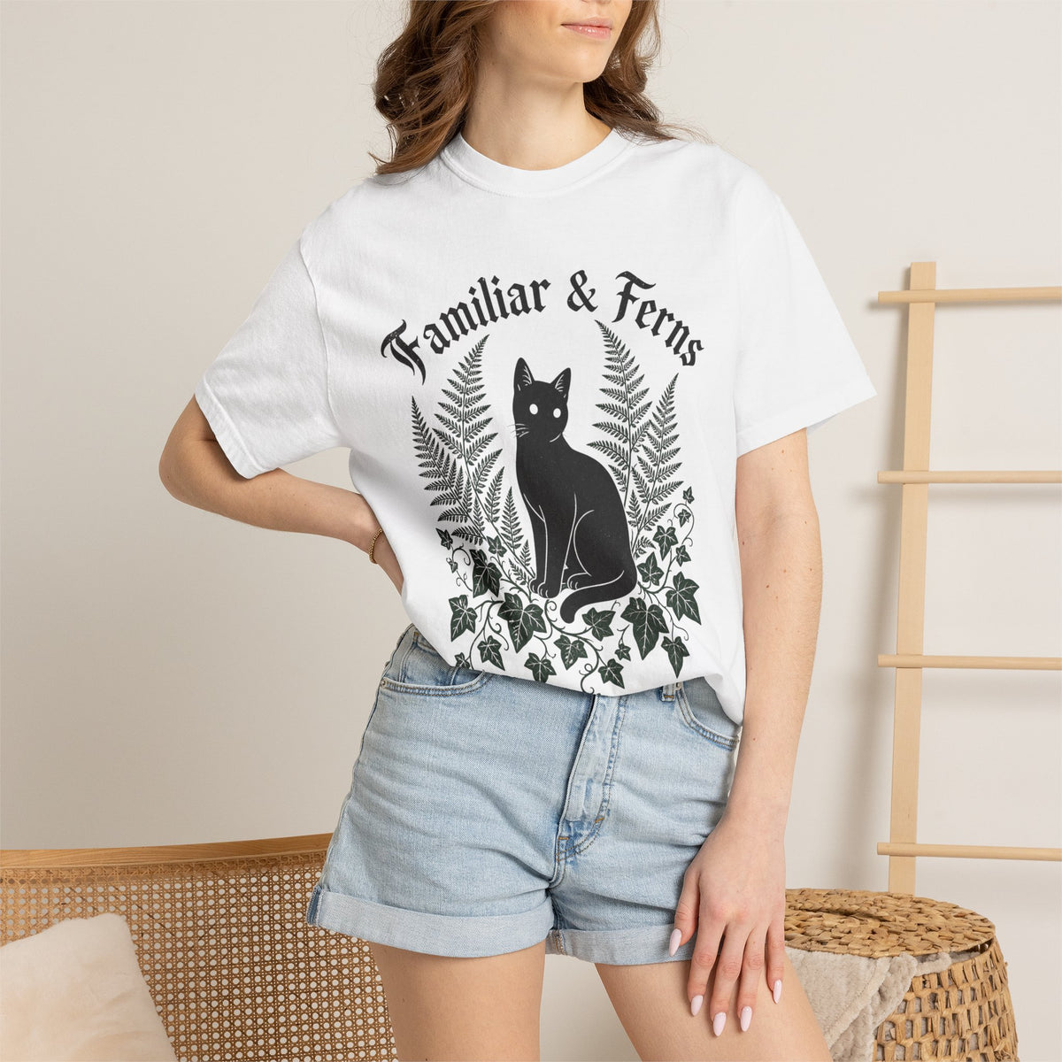 Familiar & Ferns T-shirt - White - On Model Female