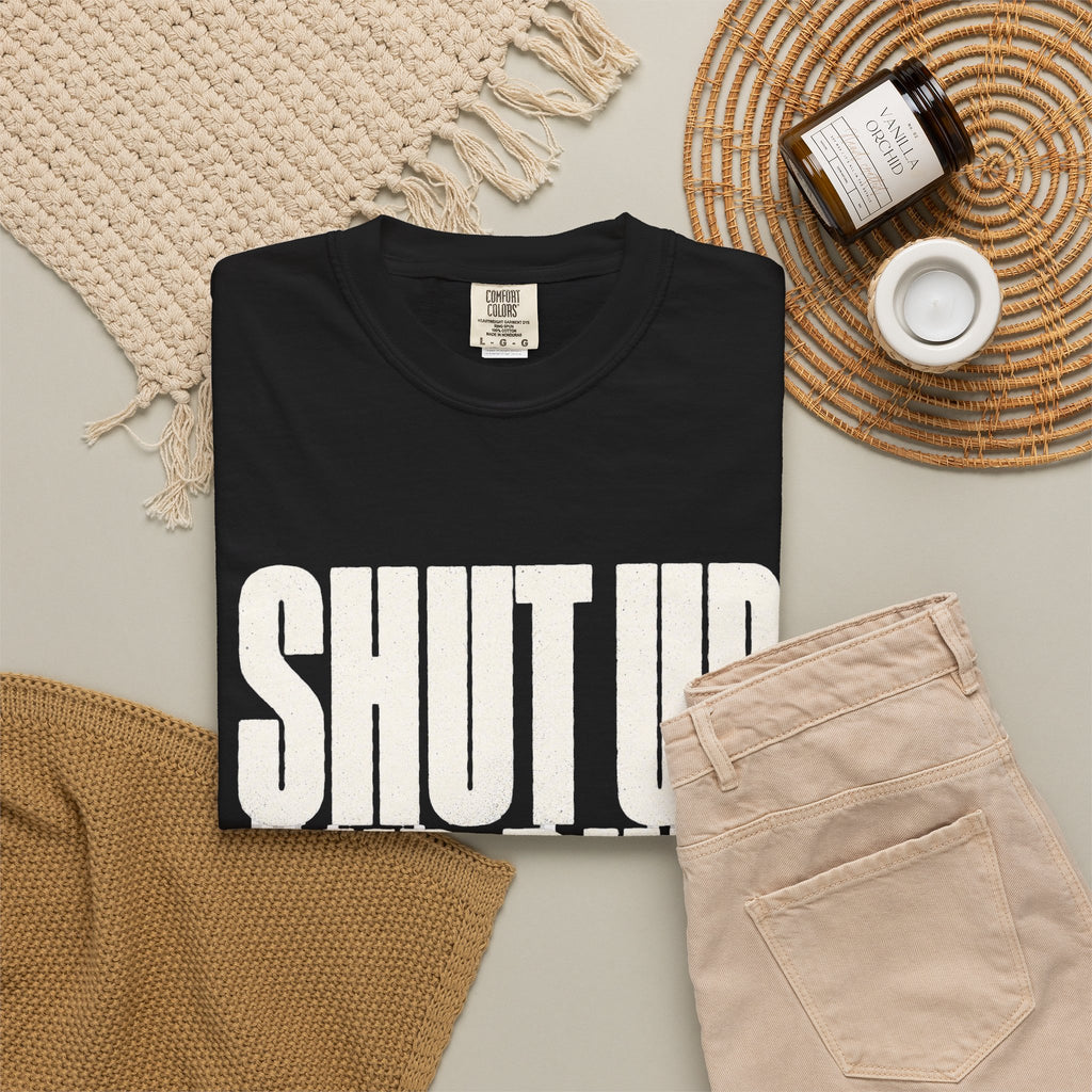 Shut Up and Dink T-Shirt - Black - Flat Lay