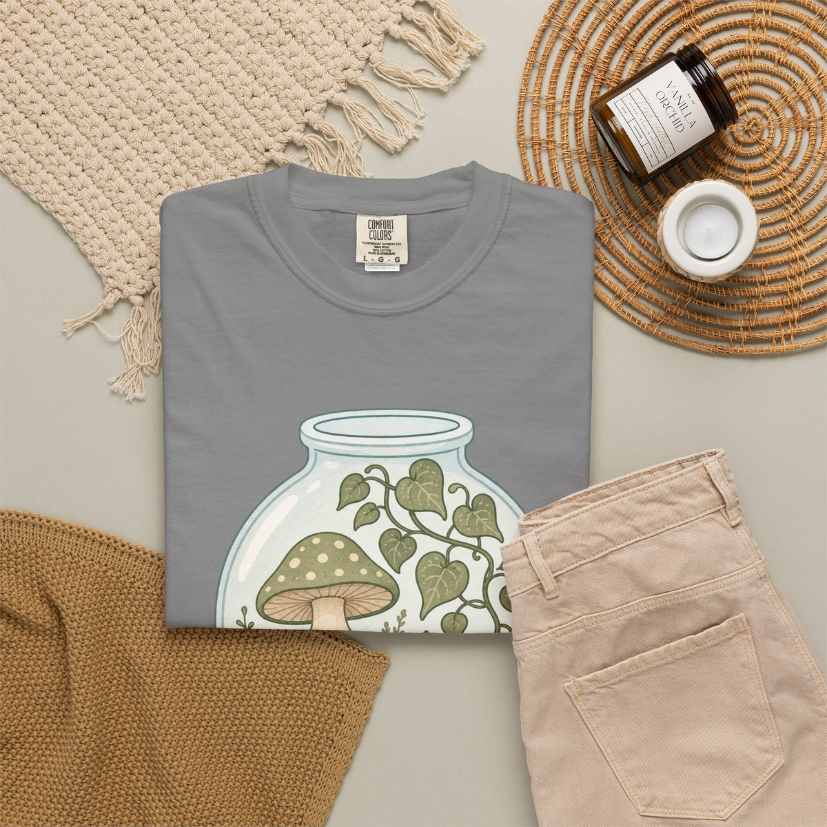 Grow Where You're Planted T-shirt - Grey - Flat Lay