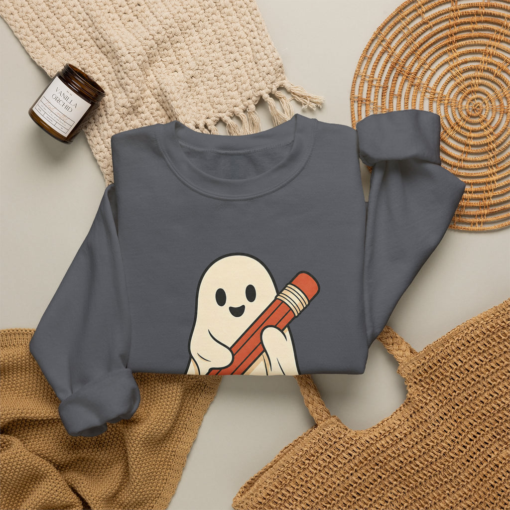 Teaching Little Monsters Sweatshirt - Charcoal - Flat Lay