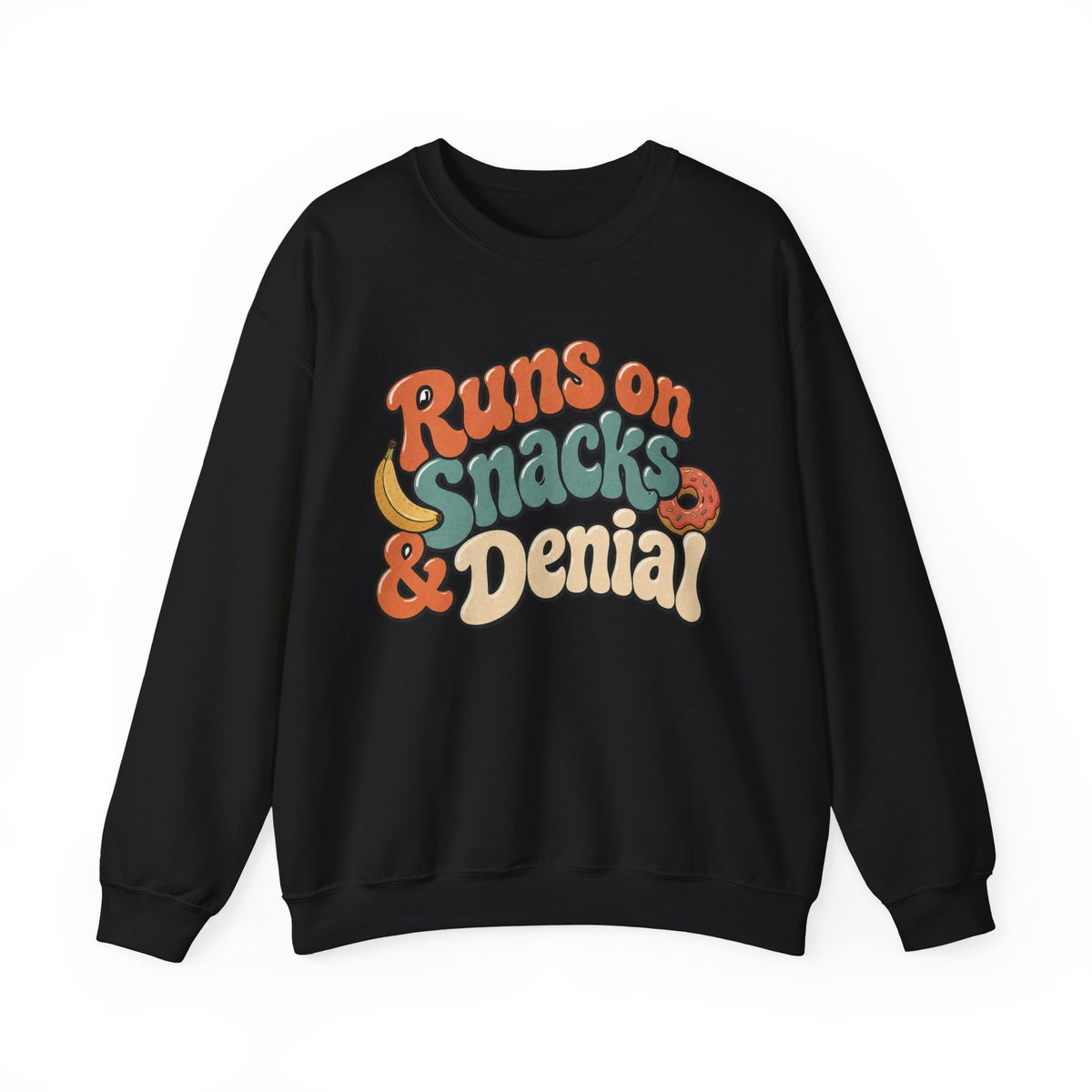 Runs on Snacks & Denial Sweatshirt - Black - Front