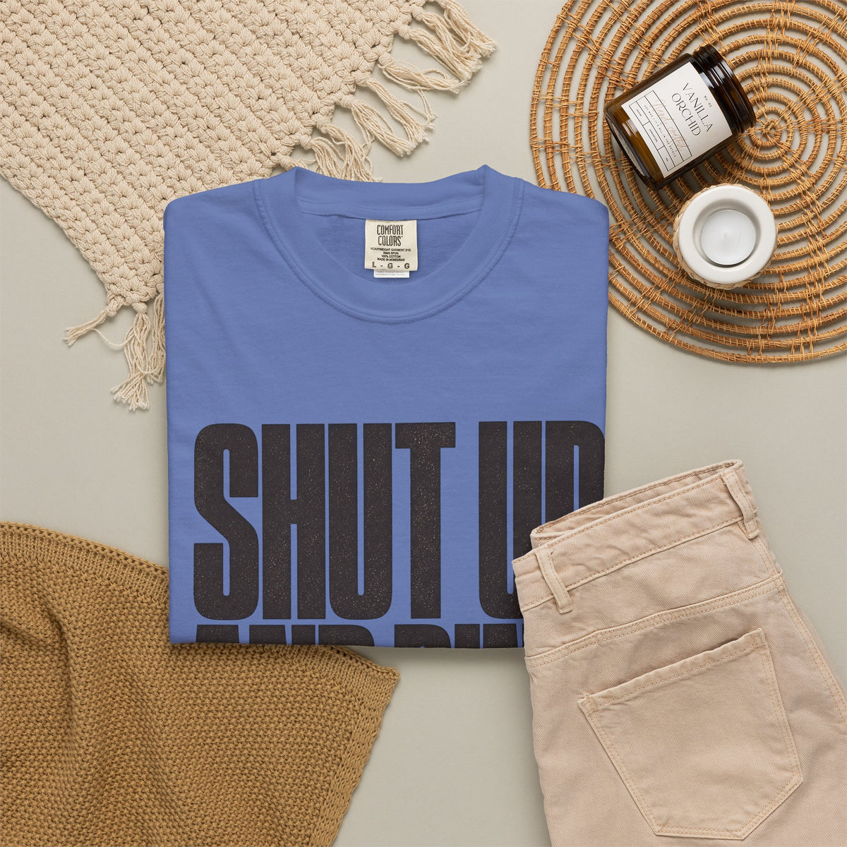 Shut Up and Dink T-Shirt - Mystic Blue - Flat Lay