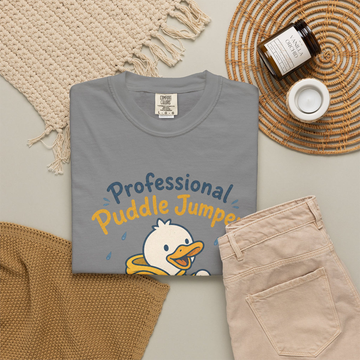 Professional Puddle Jumper Duck T-shirt - Grey - Flat Lay
