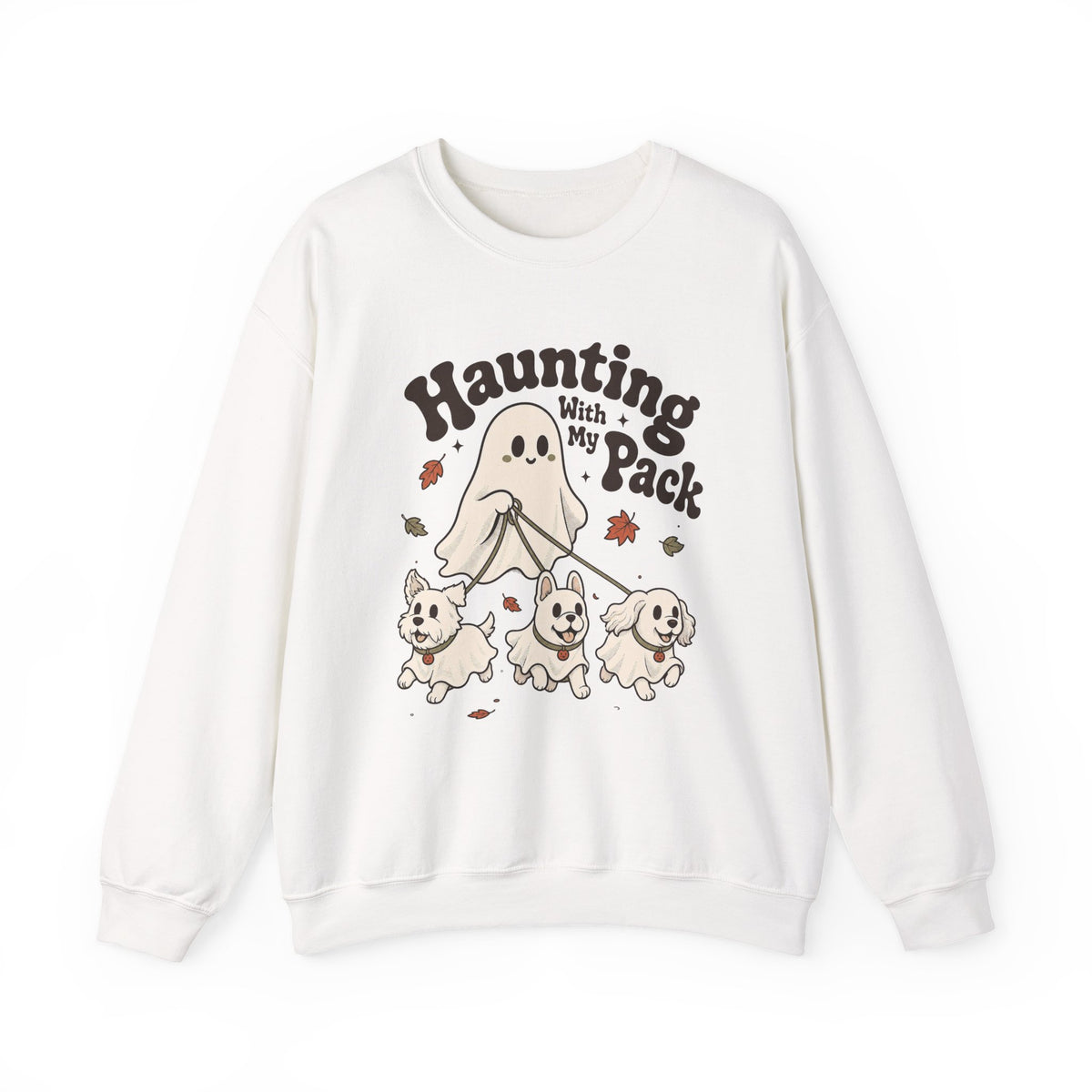Haunting With My Pack Sweatshirt - White - flat lay1