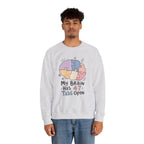 My Brain Has 47 Tabs Open Sweatshirt - Ash - On Model Male