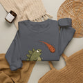 Emotionally I'm the Meteor Dinosaur Sweatshirt - Charcoal - Flat Lay