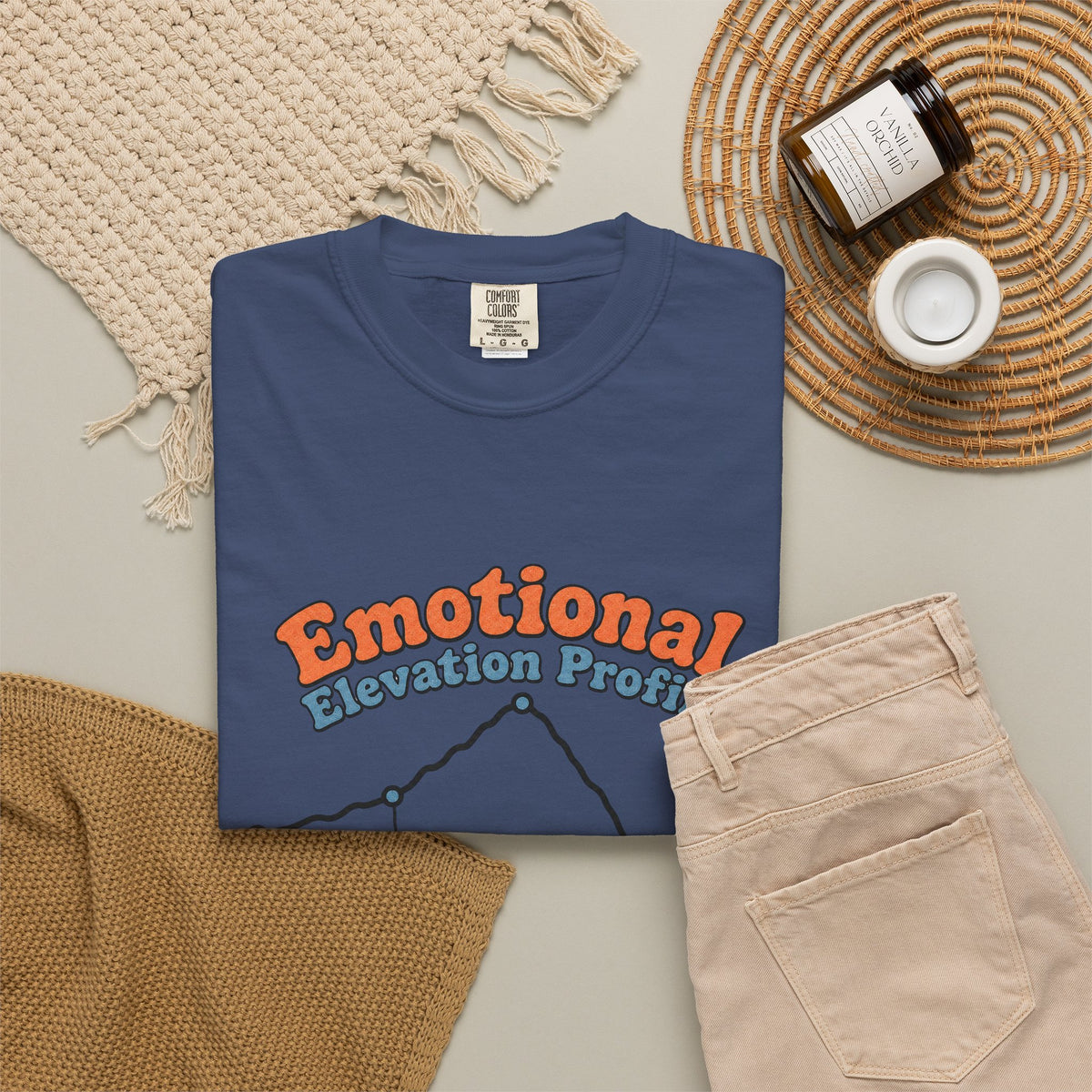 Emotional Elevation Profile T-shirt - China Blue - Flat Lay