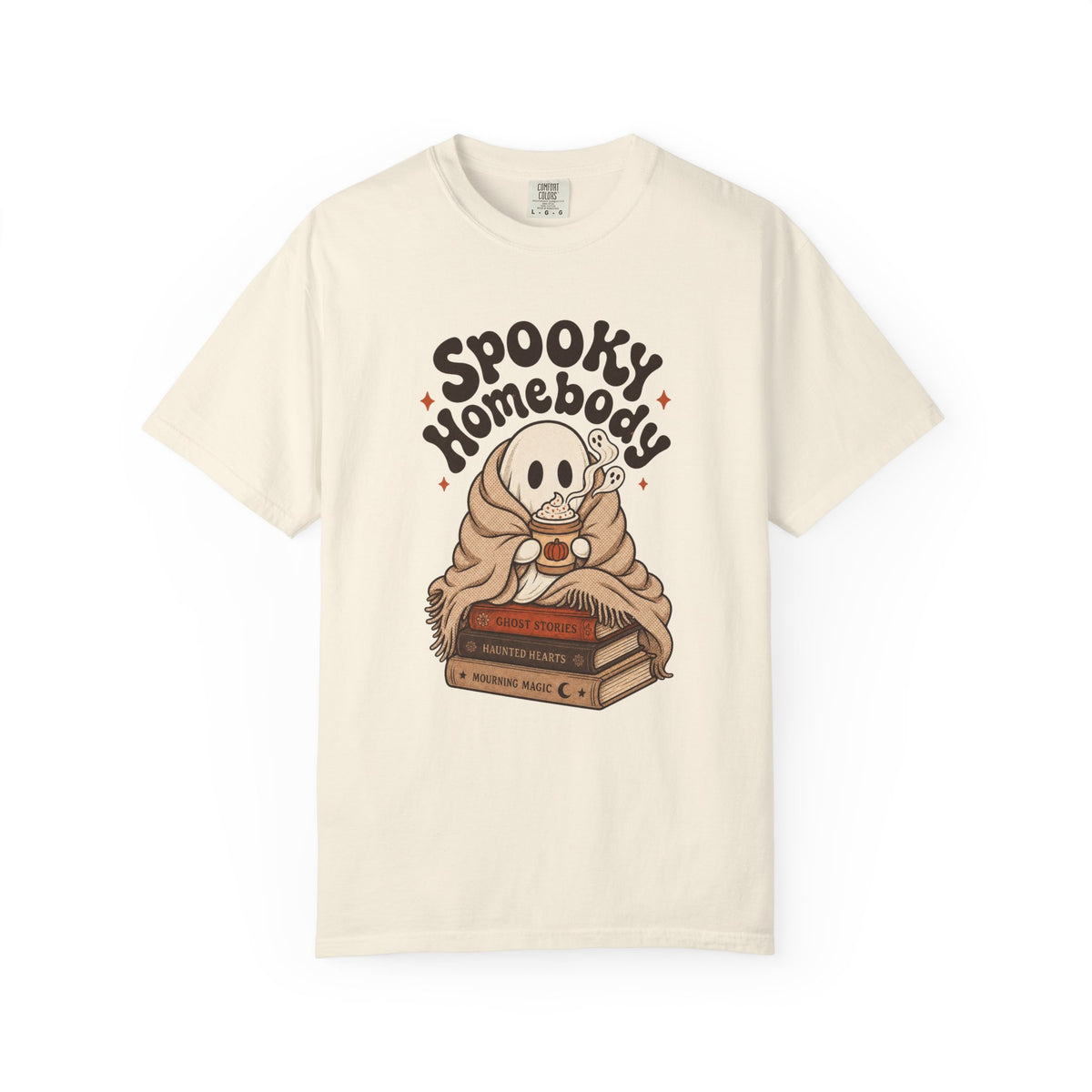 Spooky Homebody Ghost  T-Shirt - Ivory - Front