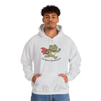 Superhero Frog running Hoodie - Ash - on model male