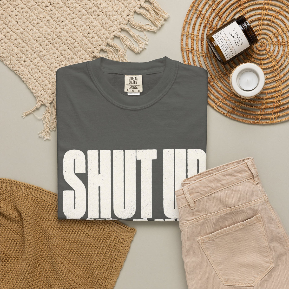 Shut Up and Dink T-Shirt - Pepper - Flat Lay