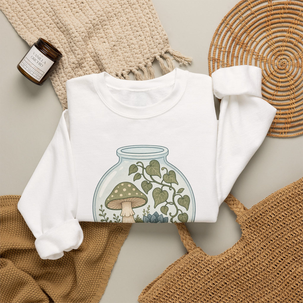 Grow Where You're Planted Sweatshirt - White - Flat Lay