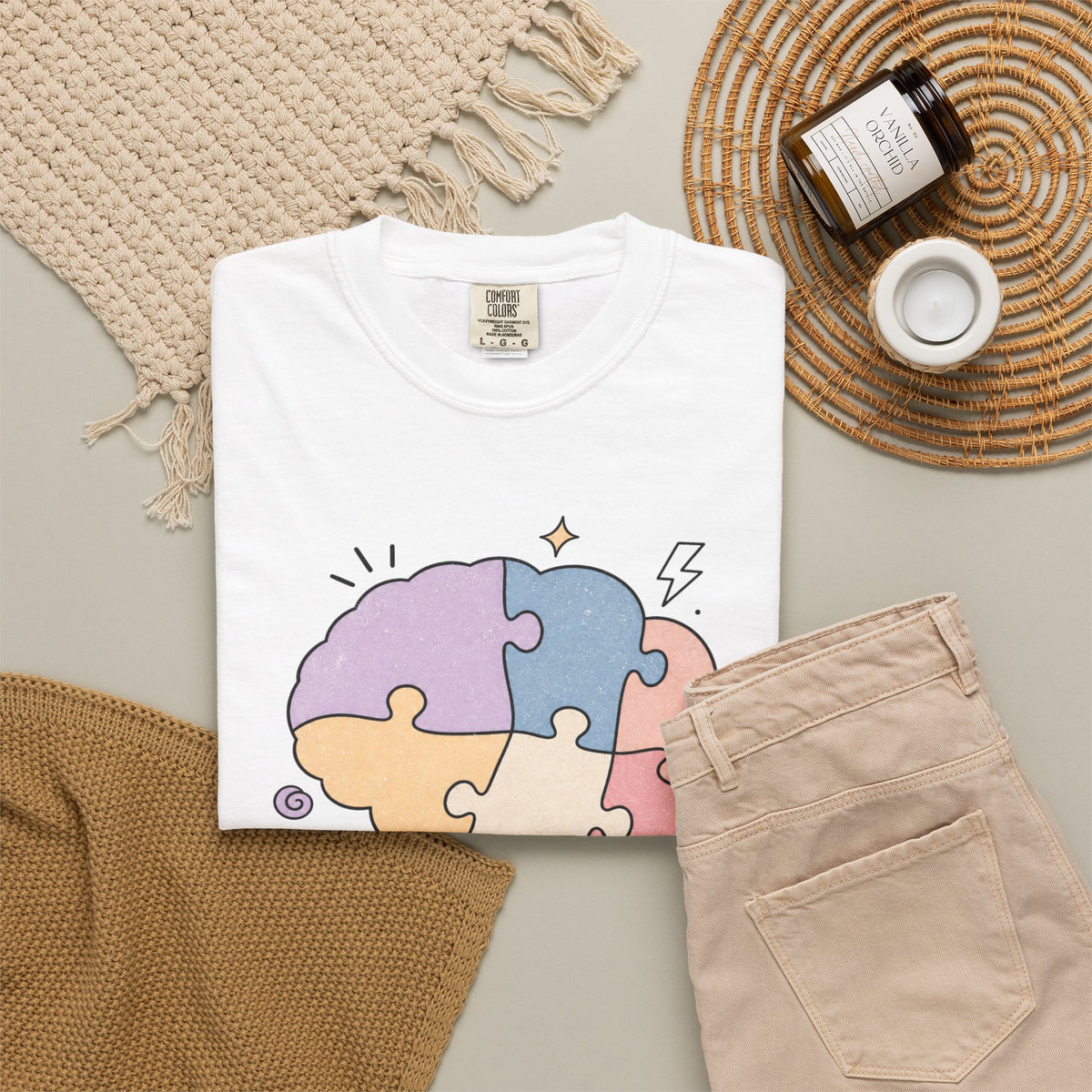 My Brain Has 47 Tabs Open T-Shirt - White - Flat Lay