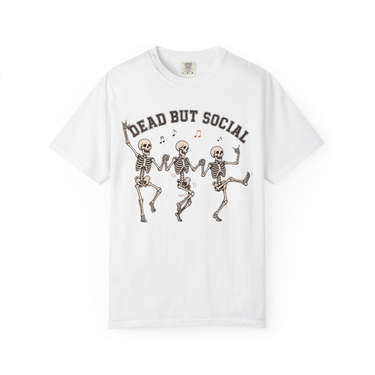 Dead But Social T-Shirt - White - on model side