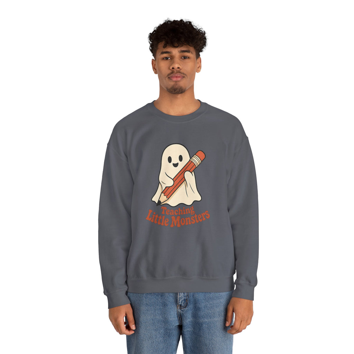 Teaching Little Monsters Sweatshirt - Charcoal - On Model Male