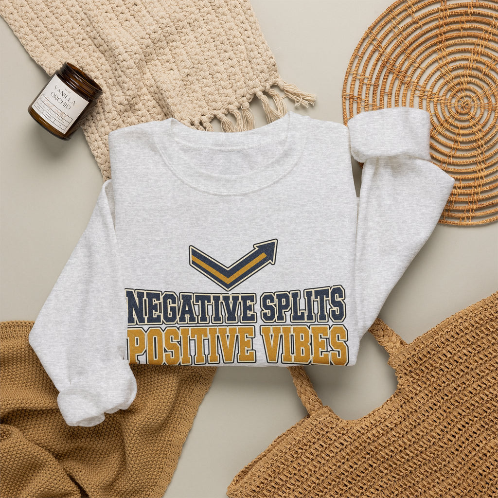Negative Splits Positive Vibes Sweatshirt - Ash - Flat Lay