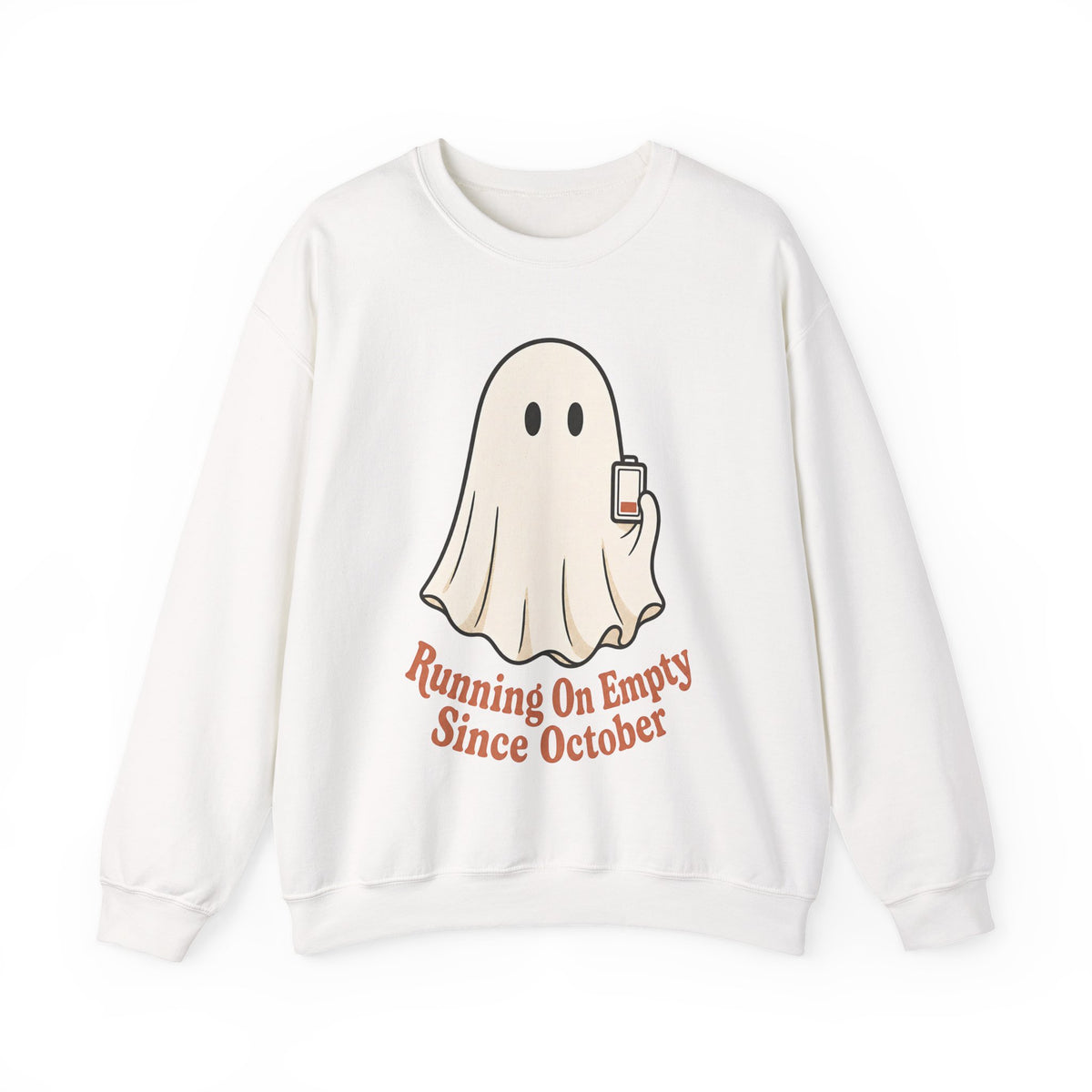 Running On Empty Since October Sweatshirt - White - Front