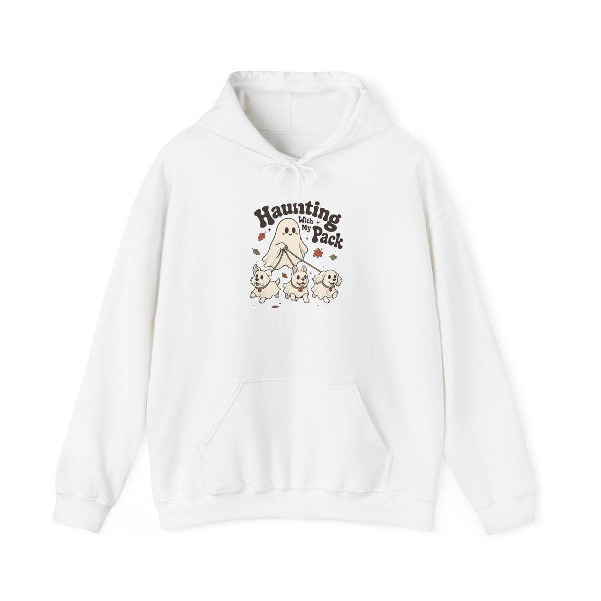 Haunting with My Pack Hoodie - White - flat lay1