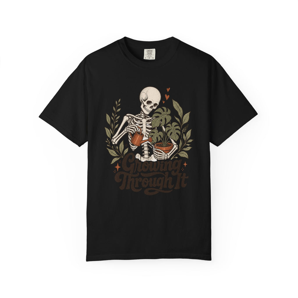Growing Through It T-shirt - Black - on model side