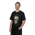 Skull with Ivy Leaves T-shirt - Black - On Model Male