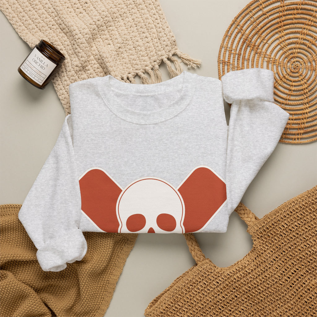 Skull & Oars Sweatshirt - Ash - Flat Lay