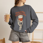 First Coffee Then Haunting Sweatshirt - Charcoal - On Model Female