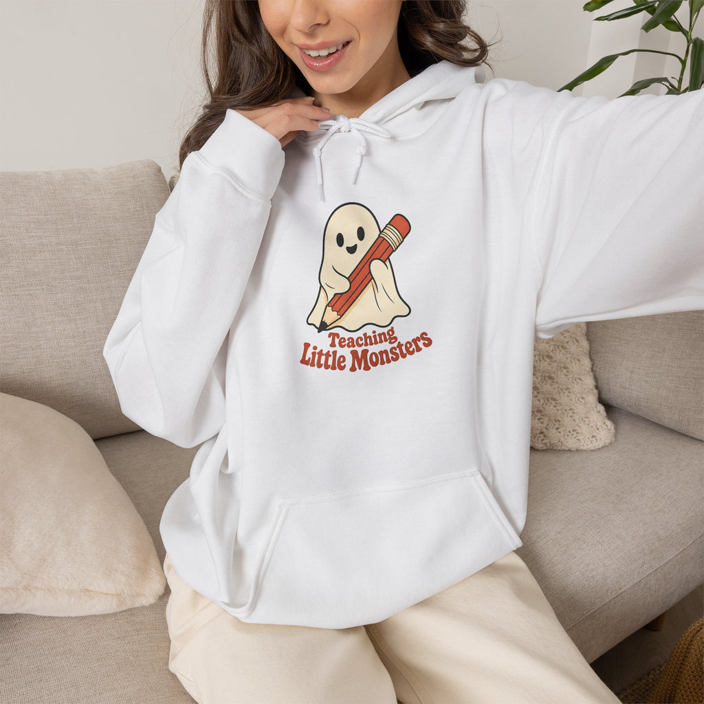 Teaching Little Monsters Hoodie - White - On Model Female