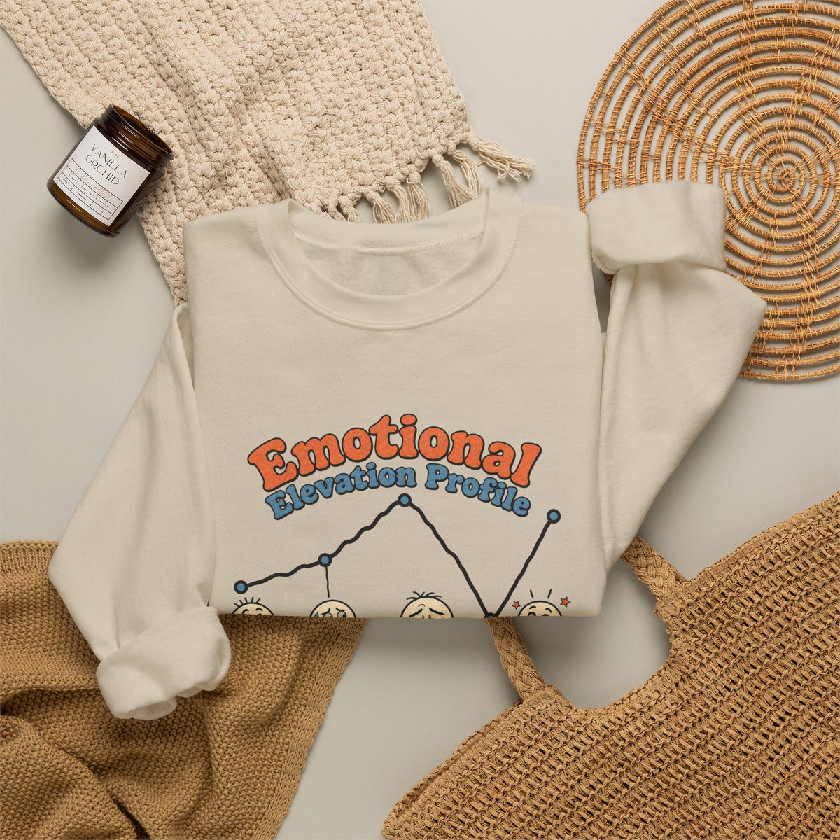 Emotional Elevation Profile Sweatshirt - Sand - Flat Lay