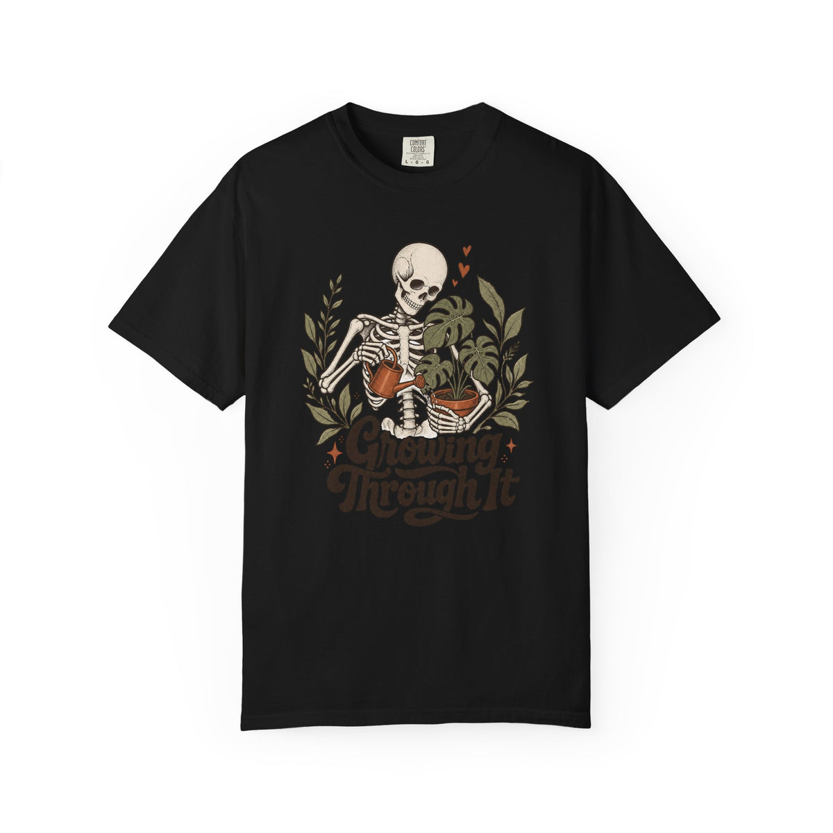 Growing Through It T-shirt - Black - Front