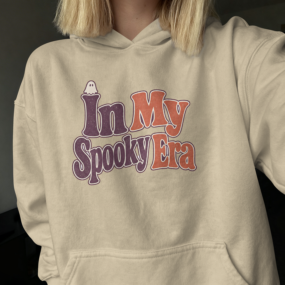 In My Spooky Era Hoodie - Sand - On Model Female