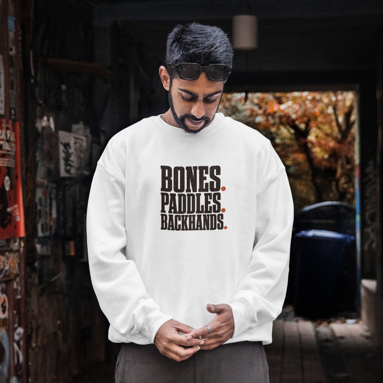 Bones Paddles Backhands Sweatshirt - White - On Model Male